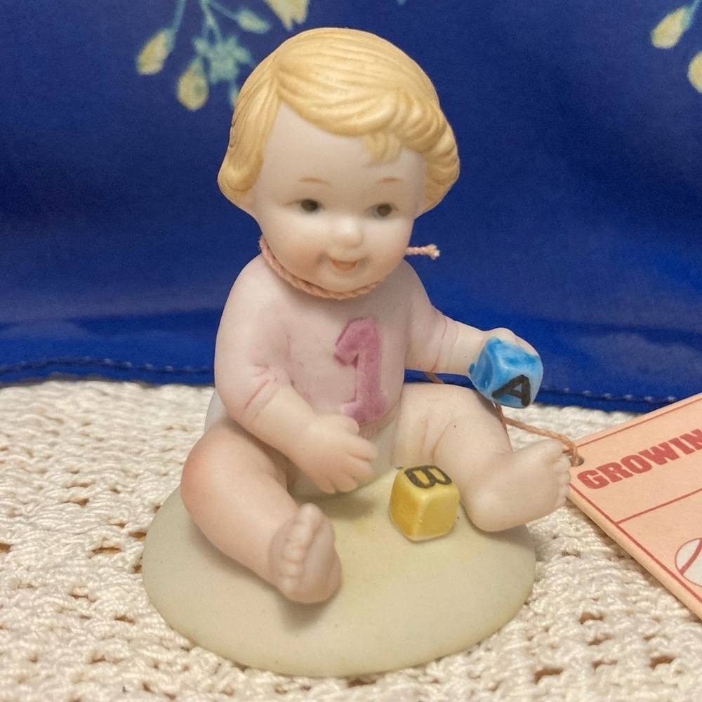 Vintage Enesco Growing Up Girls Age 1 Years Figurine